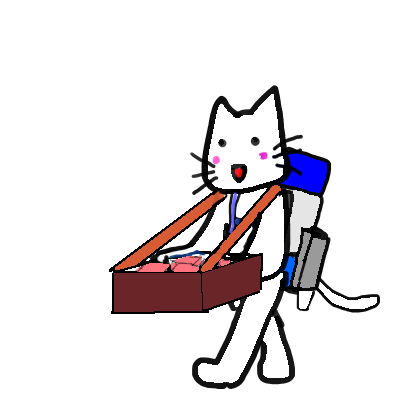 猫,アニメーション,弁当,可愛い,バックパック