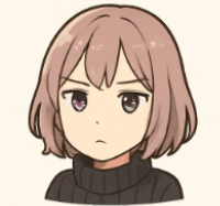 アニメ,女性,短髪,セーター,無表情