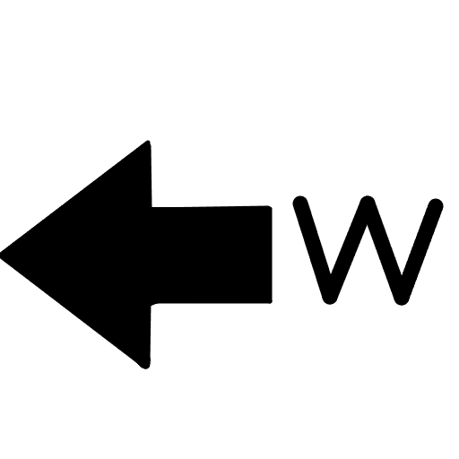 矢印,左向き矢印,W,記号