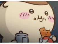 キャラクター,食べ物,缶,クッキー,ほっぺた赤い,かわいい,夜空,イラスト