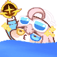 アバター,サングラス,泳ぐ,星,イラスト