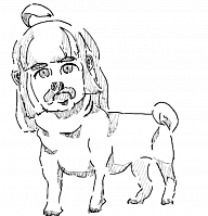 イラスト,犬,髪型,スケッチ,手書き