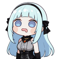 キャラクター,アニメ,イラスト,青い髪,リボン,ショック