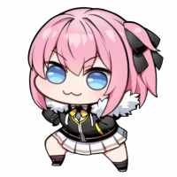 女の子,ピンク髪,デフォルメ,リボン,ミニキャラ,青い目,制服,スカート,かわいい