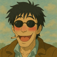 アニメ,笑顔,サングラス,タバコ,男性