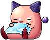 猫,地図,ドット絵,ピクセルアート,紫色の耳,可愛い
