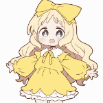 アニメ,キャラクター,黄色い服,リボン,可愛い