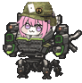 ロボット,ピンクの髪,キャラクター,可愛い,軍帽