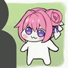 ピンク髪,紫目,デフォルメ,ちびキャラ,ノースリーブ,リボン,かわいい,イラスト