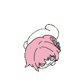 ピンク髪,キャラクター,可愛い,アニメ風,落ちるポーズ,シンプル