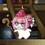 ピンク髪,魔法の杖,パーティーハット,キャラクター,デフォルメ,ファンタジー
