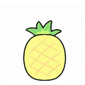 パイナップル,果物,イラスト,黄色,可愛い