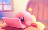 キャラクター,ピンク,パソコン,星,部屋,カービィ,ゲームキャラクター