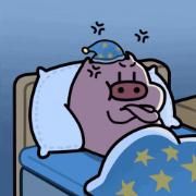 ブタ,寝る,帽子,怒り,夜,アニメ風,スター柄