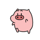 豚,ピンク,動物,イラスト,可愛い,シンプル