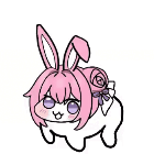 うさぎ,ピンク髪,紫目,リボン,動物,可愛い,キャラクター