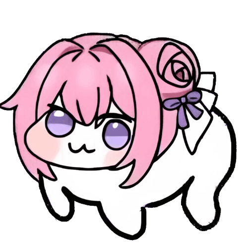 ゆるキャラ,ピンク髪,紫目,リボン,かわいい,デフォルメ