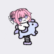 女の子,ピンク髪,ぬいぐるみ,ゆるキャラ,紫色,遊具