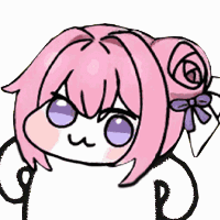 ピンク髪,紫色の目,デフォルメ,女の子,リボン,かわいい,アイコン