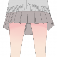 スカート,女子,太もも,制服,アニメ風